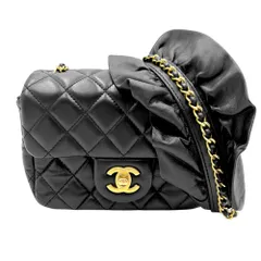 【在庫一掃】 シャネル ショルダーバッグ レディース ミニマトラッセ チェーン 斜め掛け ココマーク ココ かばん 鞄 CHANEL ラムスキン ブラック 黒 ゴールド金具【中古品】