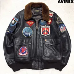 AVIREX G-1 Flight Jacket "TOP GUN" フライトジャケット ボンバージャケット ミリタリージャケット レザージャケット 山羊革 ゴートスキン ムートン ワッペン トップガン チンストラップ サイズ40 ブラウン アヴィレックスのサムネイル