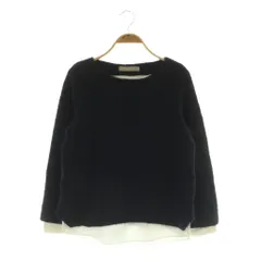 ユナイテッドアローズ A DAY IN THE LIFE UNITED ARROWS ラメニット フェイクレイヤード ボートネック ネイビー /MY ■OS ■GY58