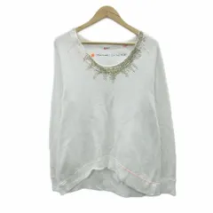 ツモリチサト TSUMORI CHISATO カットソー 長袖 ラウンドネック スパンコール装飾 2 白 /SY21 ■ECA001