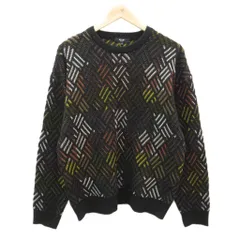 ビームスハート BEAMS HEART ニット セーター 長袖 S 黒 ブラック 幾何学模様 長袖 /SM26 ■ECA002