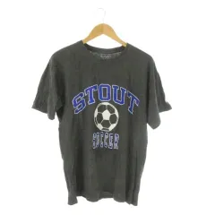 チャンピオン CHAMPION Tシャツ M グレー 半袖 サッカー ロゴプリント ラウンドネック /CK7 ■ECA002