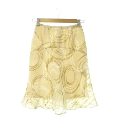 クードシャンス CdeC COUP DE CHANCE スカート 36 ベージュ 渦巻き柄 フレアシルエット /AO36 ■ECA002