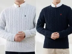 ポロラルフローレン メンズ コットン 長袖 ケーブルニット