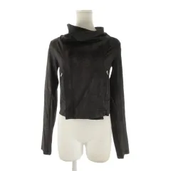 ロイヤルパーティー ROYAL PARTY スエードジャケット 上着 F 黒 ブラック アシンメトリーネック 長袖 アシンメトリージップ /CK35 ■ECA002