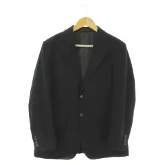 ヒロココシノ HIROKO KOSHINO homme collection テーラードジャケット パイル BM 黒 ブラック 無地 長袖 ノッチドラペル /AO20 ■ECA002のサムネイル