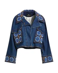 エトロ レディース アウター ETRO デニムブルゾン Blue ブルーのサムネイル