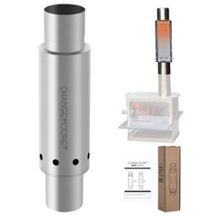 CHANGE MOORE 煙突 二次燃焼機能搭載 煙が少ない 火力増強 ステンレス二重煙突 60mm 【日本語説明書付き】 オリジナルデザイン キャンプ・アウトドア用 テントストーブ・薪ストーブ専用 タイプ1 下りメス - 上りオスt ded663b0