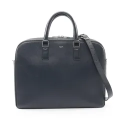 セリーヌ CELINE ブリーフケース ミディアム 190423 ネイビー レザー ミディアム ブリーフケース メンズ Used Aのサムネイル