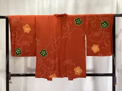 羽織/未使用品/正絹/朱/紐なし/美品/仕立上がり/12255