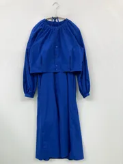 ROPE PICNIC ロペピクニック ワンピース 38 ブルー 無地 長袖 袖なし ロング・マキシ丈 フレア