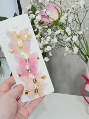 オーロラ キュービック 蝶 ヘアクリップ 3ペア セット