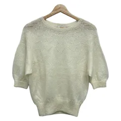 Burnish(バーニッシュ) 半袖セーター サイズ38 M レディース - アイボリー モヘア