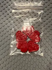 【LEGO】プレート ラウンド 3 x 3 - ハート：[Red / レッド]