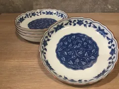 44  たち吉　花七宝　染花　中皿　5客セット　送料無料