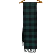 POLO RALPH LAUREN　ポロ ラルフローレン リバーシブル ポニー刺繍 ウール リバース チェック ブロックチェック　マフラー　全長/約167cm（フリンジ除く）　幅/約25cm