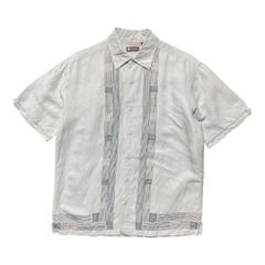 USA 古着 CENTRO ヴィンテージ ラミー/レーヨン 半袖シャツ ロカビリーシャツ レーヨンシャツ メンズM グレーベージュ系 BF2420