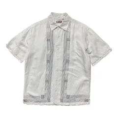 USA 古着 CENTRO ヴィンテージ ラミー/レーヨン 半袖シャツ ロカビリーシャツ レーヨンシャツ メンズM グレーベージュ系 BF2420