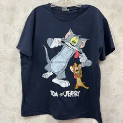 【トムとジェリー】Tシャツ 半袖 ネイビー プリント 春夏 XLサイズ カジュアル