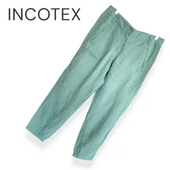 INCOTEX インコテックス リネン100% パンツ オパールグリーン レディース サイズM相当(表記40) 春夏 ボトムス 上質 カジュアル 1091KZのサムネイル