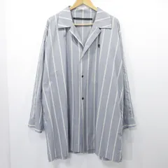 【三重本店】 中古 my beautiful landlet | マイビューティフルランドレット ストライプ ビッグ 長袖シャツ WM06-LS181063 ブルー系 サイズ：1 【104】