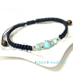 アンクレット or ブレスレット 天然石【ターコイズ(練り)+シルバーロンデル】