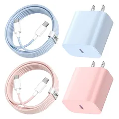 For iPhone17 iPhone16 充電器 Type-C 20W 急速充電器 PSE認証済み 【AC電源アダプター*2個 ＆ 1.8M USB-C ケーブル*2本付き】アイフォン充 電器 タイプC充電器 軽量USB-Cコンセット fo 99adb39b