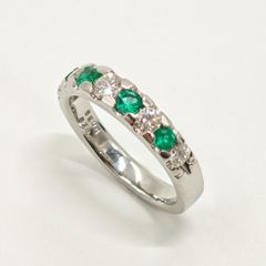 pt900 エメラルド ダイヤモンド リング 総重量8g 鑑別書あり - メルカリ