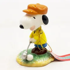 【未使用】WESTLAND PEANUTS スヌーピー ヴィンテージフィギュア Snoopy Golf 置物 18213 高さ約9cm ピーナッツ ゴルフ