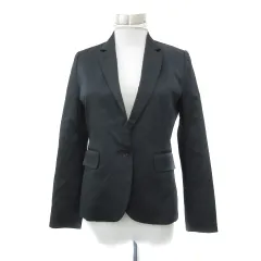 トゥモローランドコレクション TOMORROWLAND collection テーラードジャケット ミドル丈 シングルボタン 総裏地 38 M チャコールブラック /YS34