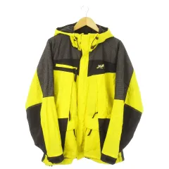 ウールリッチ WOOLRICH 90s ヴィンテージ 筆記タグ マウンテンパーカー ナイロン ジップアップ 配色 チェック アウトドア L 黄 イエロー UWG161 /AO8 ■GY03