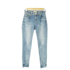 ヤヌーク YANUK Patricia Ankle デニムパンツ ジーンズ スキニー ストレッチ ウォッシュ加工 カットオフ 24 青 ブルー /AO22