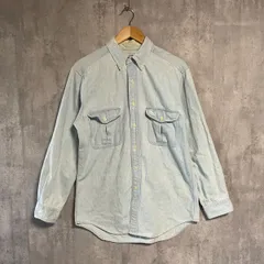 【希少】バーバリー デニムシャツ M 白タグ 90s ビンテージ 刺繍ロゴ ホースマーク Burberrys 長袖シャツ ボタンダウン シャンブレー インディゴ 古着 オールドバーバリー ノバチェック