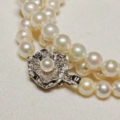 シルバー パール セミロング ネックレス 真珠 SILVER/25-801M