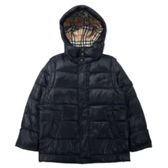 BURBERRY 2WAY ダウンジャケット ダウンベスト S ブラック ナイロン フード着脱式 袖着脱式 ワンポイントロゴ刺繍 裏地ノバチェック