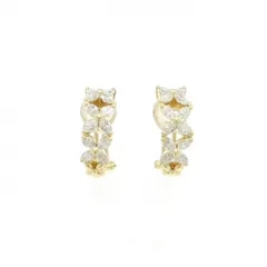 K18YG フラワー ダイヤモンド イヤリング 0.80CT