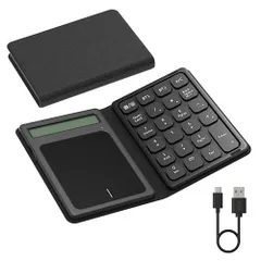 ◆Bluetoothテンキー 電卓 タッチパッド 3in1 - Type-C充電式折りたたみ式ポータブルワイヤレステンキー23キー、Tab/NumLockキー付き、大型トラックパッド、ブルートゥース 無線 データ入力＆計算＆トラックパッドマウ f506541b