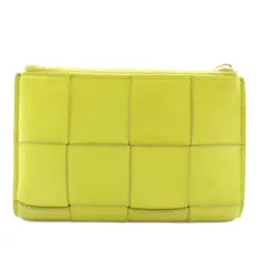 ボッテガヴェネタ BOTTEGA VENETA カセット 財布 二つ折り レザー マキシイントレチャート キウイ イエローグリーン /XZ ■OH ■GY18