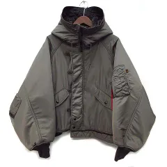 ビューティフルピープル beautiful people アルファ Alpha double-end nylon flight jacket N-2B ダブルエンド フライトジャケット 4WAY グレー ネイビー L TA1649-9049 美品