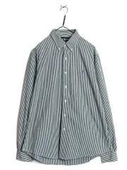 【お得なクーポン配布中!】 00s ラルフローレン ストライプ 長袖 ボタンダウン シャツ メンズ L オールド ポロ 長袖シャツ コットン ワイシャツ ビジネス ワンポイント