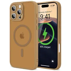 LAPOPNUT iPhone 16 Pro Max 用 ケース MagSafe対応 ワイヤレス充電対応 半透明 耐衝撃 滑り止め マグセーフ対応 防指紋 おしゃれ スマホケース マグネット搭載 軽量 薄型 ストラップホール付き 落下保護 衝撃吸収 カバー 1