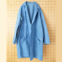 70s 80s EURO ワークコート メンズML相当 ブルー ユーロ ヨーロッパ古着　011426aw4