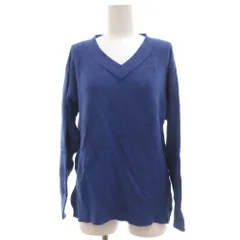 ドレスキップ DRESKIP ニット セーター M 長袖 Vネック 青 ブルー /AE ■ECF001