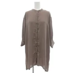 アースミュージック&エコロジー EARTH MUSIC & ECOLOGY シャツ ブラウス F 7分袖 バンドカラー 茶 ブラウン /AE ■ECF001