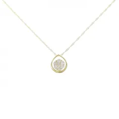 K18YG フラワー ダイヤモンド ネックレス 0.30CT