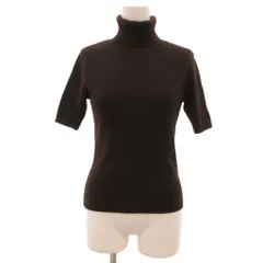 アールエルラルフローレン RL RALPH LAUREN ニット セーター M 半袖 リブ タートルネック 茶 ブラウン /JS ■GY66