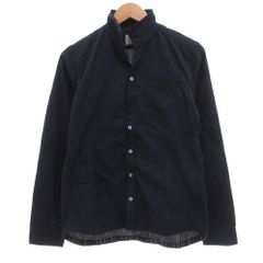 ニコルクラブフォーメン NICOLE CLUB FOR MEN シャツ 長袖 シャドーストライプ 46 紺 ネイビー /JS ■GY66