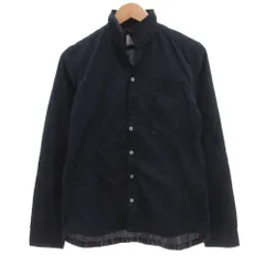 ニコルクラブフォーメン NICOLE CLUB FOR MEN シャツ 長袖 シャドーストライプ 46 紺 ネイビー /JS ■GY66