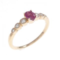 ピジョンブラッドルビー ダイヤモンド リング 指輪 0.26ct 0.14ct 