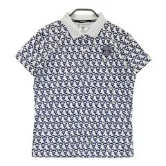 サイズ：M AND PER SE アンパスィ  半袖ポロシャツ アンパンジー 総柄 ホワイト系 [240101645282] ゴルフウェア レディース ストスト